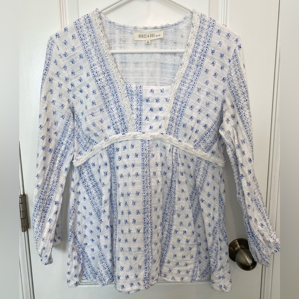 Cotton Glass/Square Neck Blouse